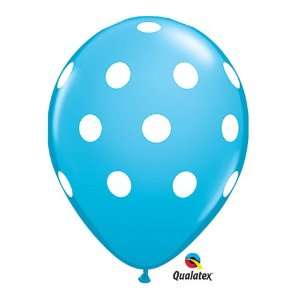  11 Robins Egg Blue White Dot Latex Balloons (5): Toys 