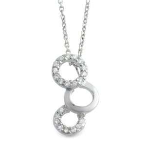    Tressa Sterling Silver Cubic Zirconia Tri Circle Necklace Jewelry