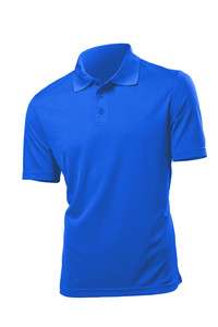   ROYAL MID BLUE Polyester Breathable Sports Polo Shirt No Logo  