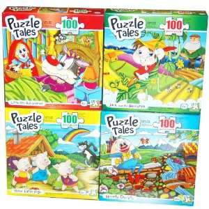  Puzzle Tales 100 Piece Jigsaw Puzzle   Set of 4 Toys 