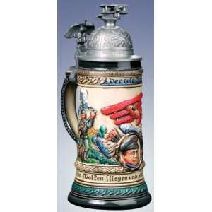  Le German Beer Stein Red Baron w/ Planes on Lid: Home 