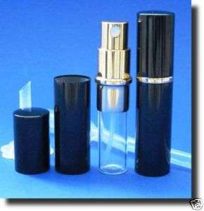 Black Metal Atomizer Glass Insert Perfume 5ml/1/6oz  