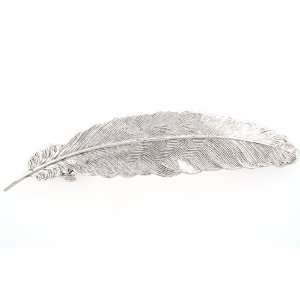  Silver Feather Handcrafted Barrette: Beauty