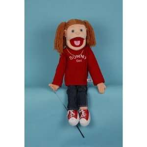    Brunette yarn haired girl with pigtails red top/jeans: Toys & Games
