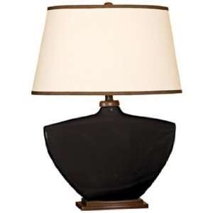  Splash Collection Black Curved Ceramic Table Lamp