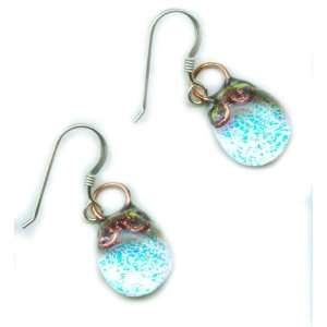   Transmits Blue Dichroic Glass, Hand Wrought Copper   Sterling Silver