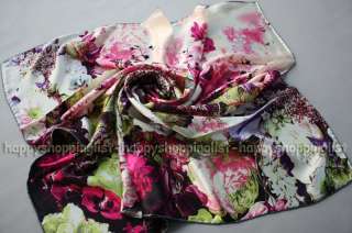 Elegant Brand Handmade 100% Silk Scarf HTCRE 149 FLOWERS  