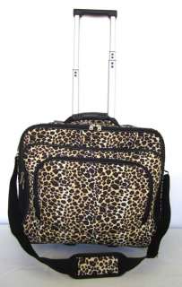   Computer/Laptop Briefcase Padded Upright Rolling Traveling Bag Leopard