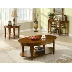  Traditional Round End Table With Butterfly Pattern And 