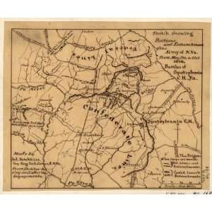  1864 Civil War map of Wilderness, Virginia