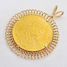 Authentic Austria 4 Ducat 24k Coin & 14k Bezel Pendant