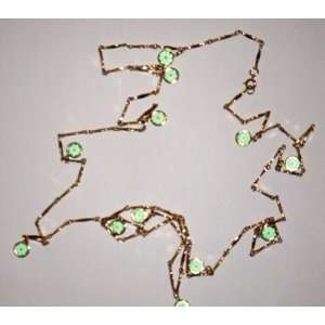  Necklace with Light Green Glass Baubles 