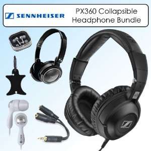  Sennheiser PX 360 Collapsible Wired Headphones Bundle 