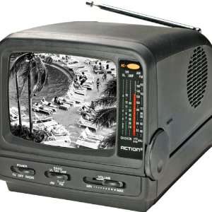  ACN 3518 5 Portable Black & White TV with AM/FM Radio: Electronics