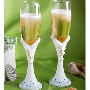 Cups : Beach Themed Champagne Flutes (8   11 items):  