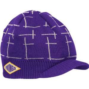   Vikings Retro Sport Pattern Visor Knit Beanie Hat