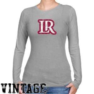  Lenoir Rhyne Bears Ladies Ash Distressed Logo Vintage Long 