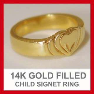 NEW 14K HEAVY GOLD GP PRECIOUS CHILD HEART RING ALL SIZES FAST FREE 