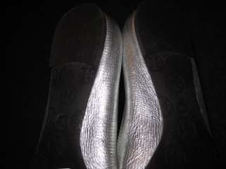 TORY BURCH REVA Silver SILVER BALLET SHOES 7.5 NEW FLATS  
