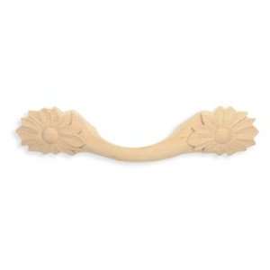 63 CKP Brand Lillies Horizontal Wood Pull, Hand Carved Maple(HNDL 8H 