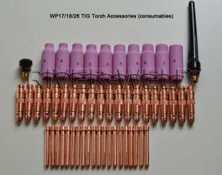 52PCS TIG torch consumables kit WP 17 18 26 & QQ300  