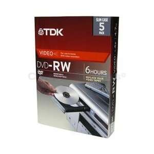TDK 4x Rewritable DVD RW For Video in Movie Case   5 Pack   Model DVD 
