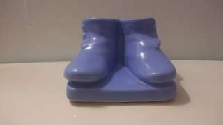 Blue Baby Boots Planter Ceramic Baby Shower Gift Idea Baby Room Boy 