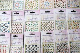 US SELLER ~ 15 sheets ~ NAIL ART 3D STICKERS MANICURE ~ 375 DECALS 