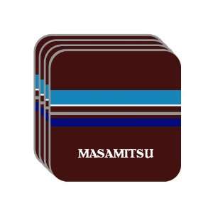 Personal Name Gift   MASAMITSU Set of 4 Mini Mousepad Coasters (blue 