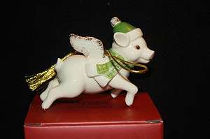 Lenox Golden Tootsies Flying Pig Ornament NEW IN BOX  