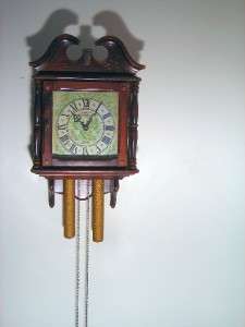 Vintage New England Clock Co Wall Grandfather Weight Driven Time 