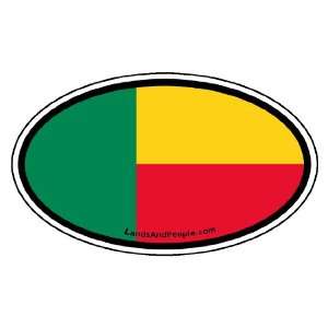  Benin Flag West Africa State Car Bumper Sticker Decal Oval 