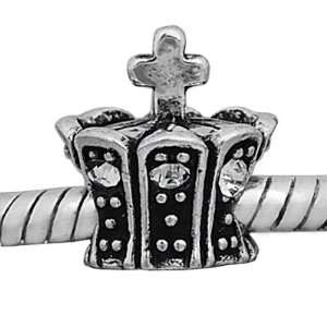   Plated PRINCESS Crown Bead *Fits Pandora, Chamalia, Biagi Jewelry