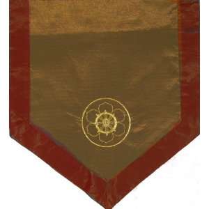  Altar Cloth   Dharma Wheel in the Lotus   Taupe