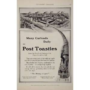  1911 Ad Post Toasties Postum Cereal Factory Train 