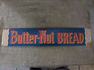 Vintage Butter Nut Bread Sign > Antique Old Metal General Store Signs 