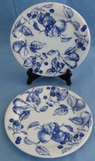 ceramica quadrifoglio italy blue white fruit 2 salad bread plates a 