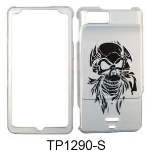   DROID X TRANSPARENT BLACK SKULL TATTOOS Cell Phones & Accessories