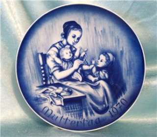 BAREUTHER WALDSASSEN 1970 MOTHERS DAY PLATE BLUE WHITE  