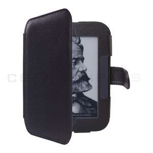 Black Leather Case Cover For Barnes Noble Nook 2 Simple Touch 2nd 