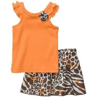  Carters 2 pc. Orange Animal Print Skort Set Clothing