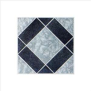   1622 Vinyl Black / Grey Diamond Floor Tile (Set of 45) Size 12 x 12