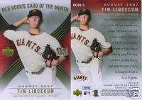 2007 Upper Deck MLB Rookie Of The Month TIM LINCECUM RC  