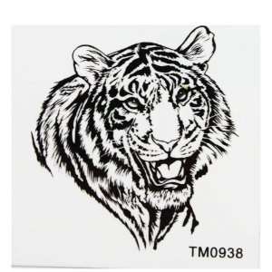   Temporary tattoo fashion black tiger head waterproof tattoos stickers