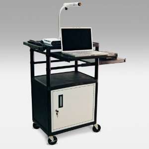   Pull Out Shelf Audio Visual Cart with Locking Storage: Office Products