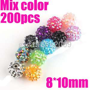 200pcs Lots Basketball Wives Earring Poparazzi Charms Rhinestone Beads 