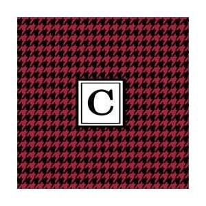 Houndstooth Personalized Wall Art   Color: Black/Red   Size: 24 inches