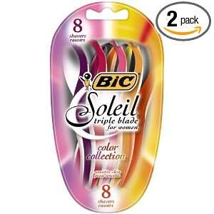 BIC Soleil Disposable Triple Blade Shaver, Women, 8 count Packages 