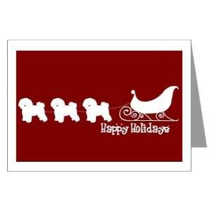 Bichon Frise Sleigh Greeting Card Pk of 10 Pets Greeting Cards Pk of 