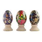 set of 3 easter eggs with stands one day shipping